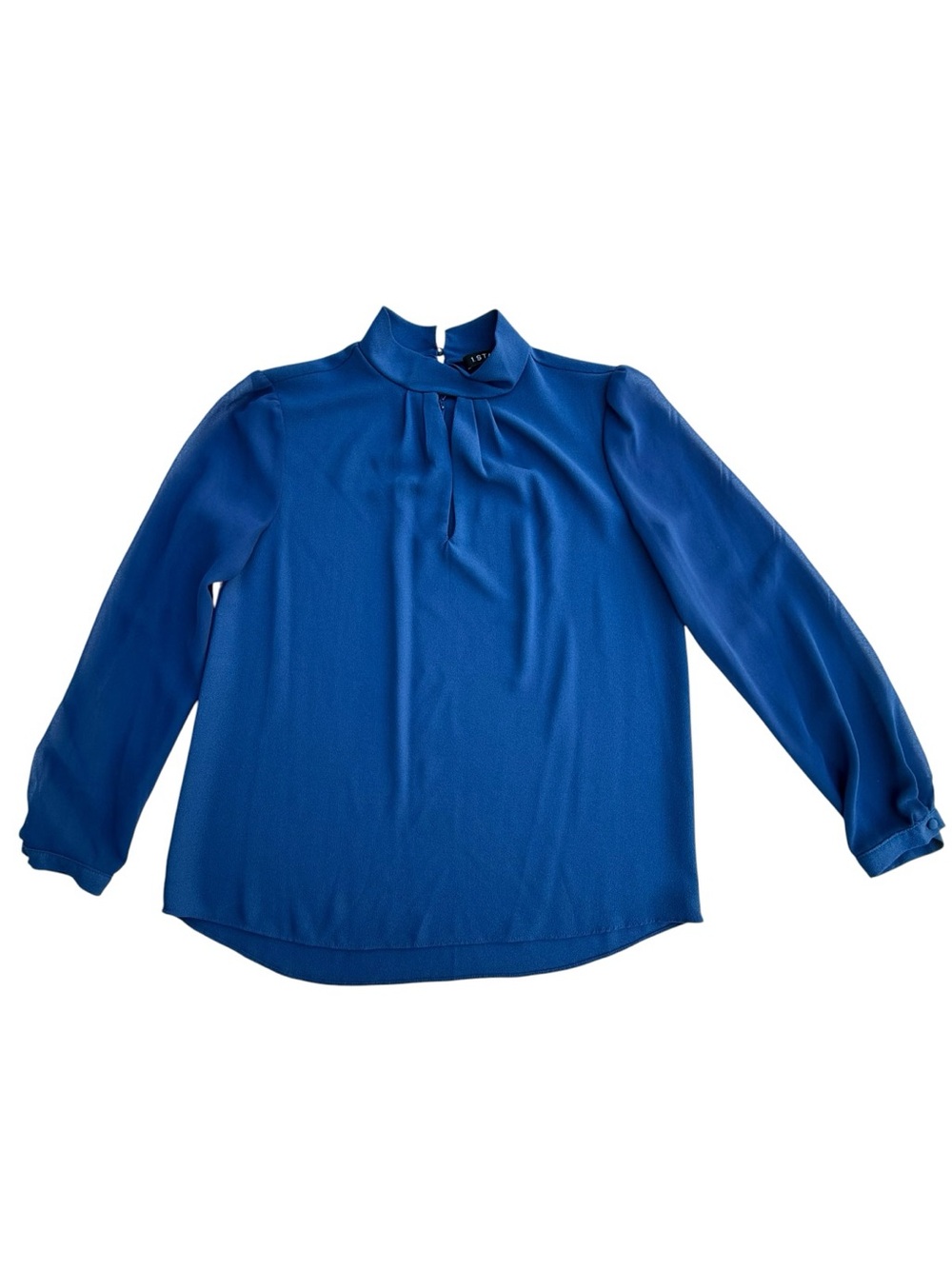1.STATE Cobalt Blue Mock Neck Blouse Size XSmall